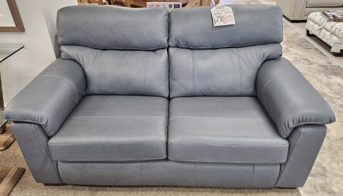 2 Seater Fixed Sofa Lthr - Rangers Ocean