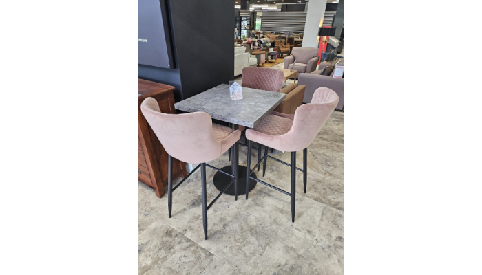 Bar Table & x3 Ottawa Bar Stools Fab Rosa OTT17