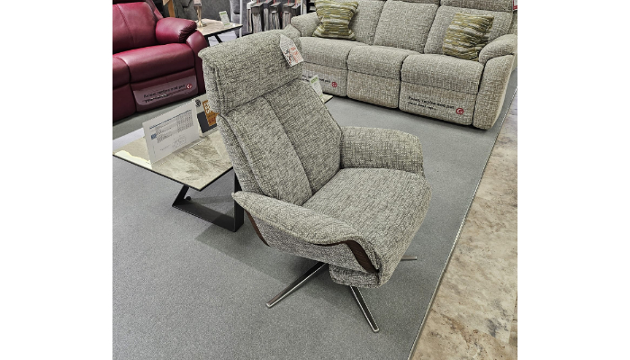 Swivel Pwr Chair Fab - Remco Light Grey B030 - Chrome Base