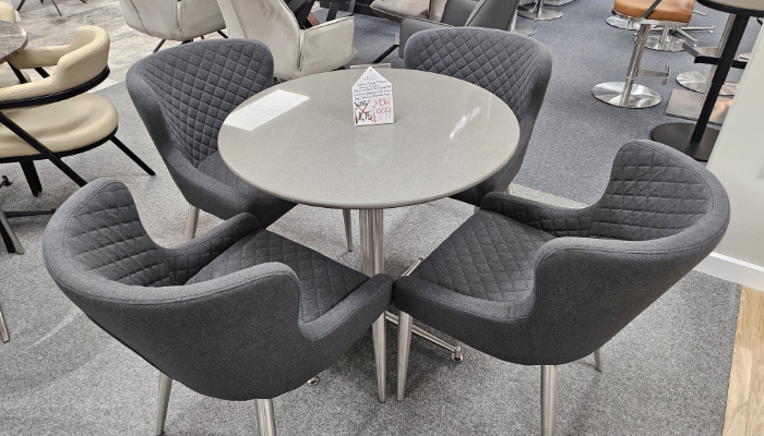 Round Dining Table + 4 Dining Chairs
