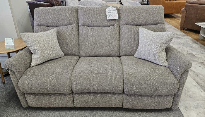 3 Seater Fab - Ultimate Plus Recliner - Pwr H/r, Pwr Lumbar - Sea Pebble
