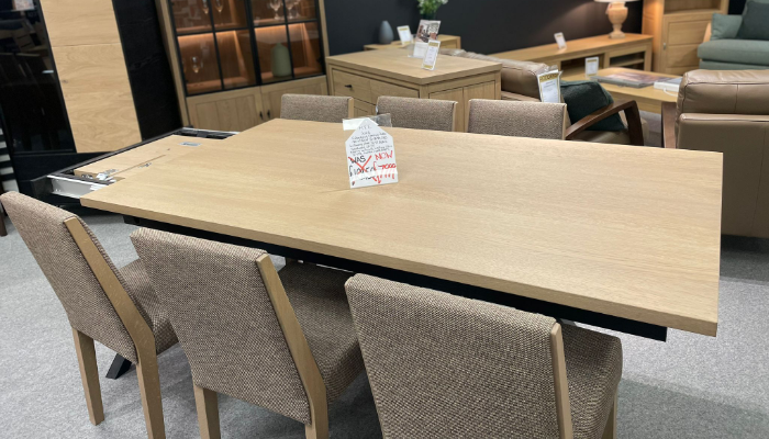 Extending Dining Table + 6 Chairs + Sideboard + Display Unit