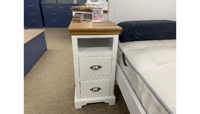 Small 2 Drawer Open Shelf Bedside