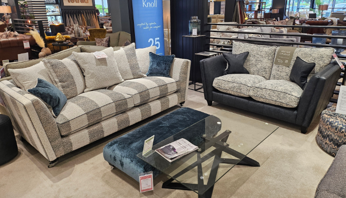 Pillow Back Grand Sofa, Formal Back 2 Seater and Winchester Footstool