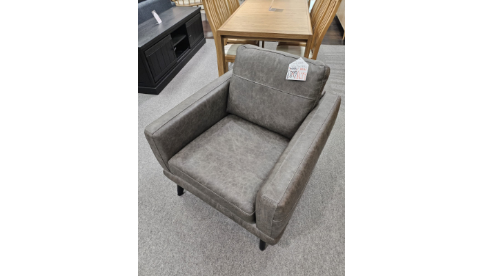 Accent Chair - 88cm Fabric - Saloon Grey - Feet Black