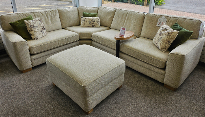Corner Sofa + Large Storage Stool