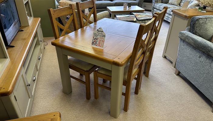 120cm Extending Dining Set W 4 Chairs