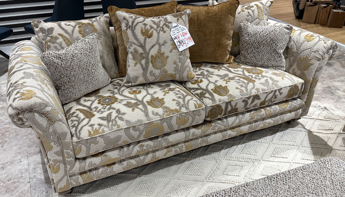 Grand Sofa, Chair And Storage Ottoman In Fabric G5118 Tumeric Velvet
