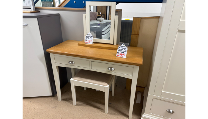Two Tone Pack Dressing Table, Stool And Mirror