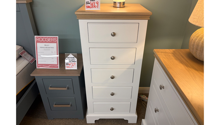 5 Drawer Narrow Wellington Chest
