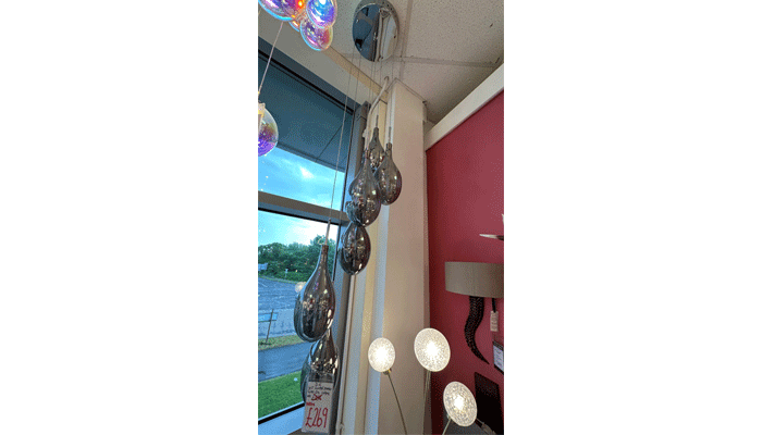 Clear Cluster Pendant Smoked Glass