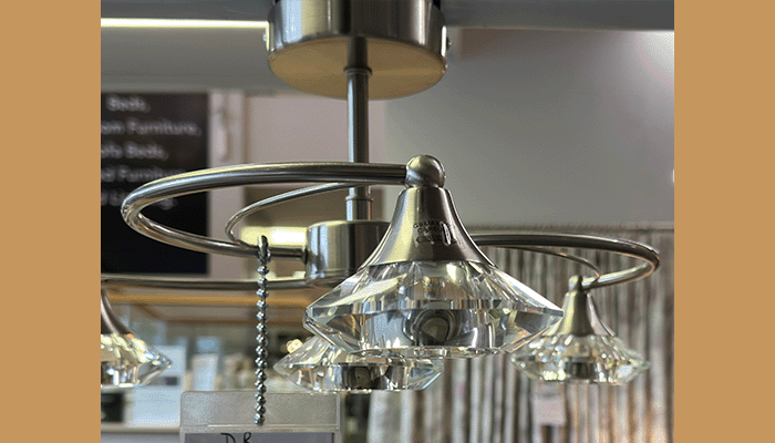 Semi Flush Satin Chrome Light Fitting