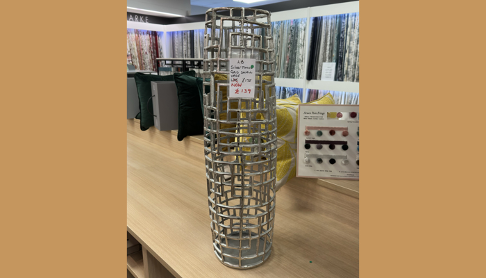 Silver Timor Grid Small Vase