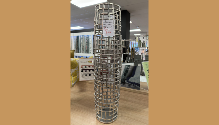 Silver Timor Grid Large Vase