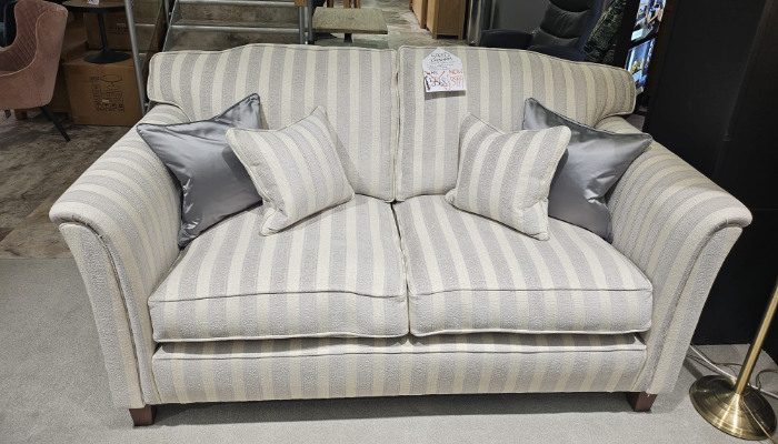 2 Str Sofa & Chair Fab - Hibiscus Stripe, Chrome Castors & Std Interiors
