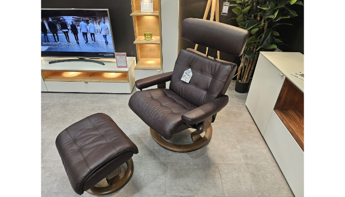 Chair & Stool - Large - Lthr - Noblesse Amarone
